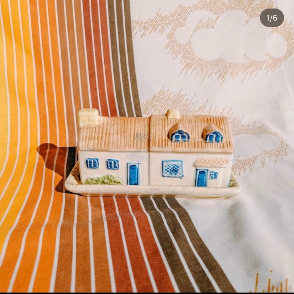 Ceramic Cottage Butter Dish